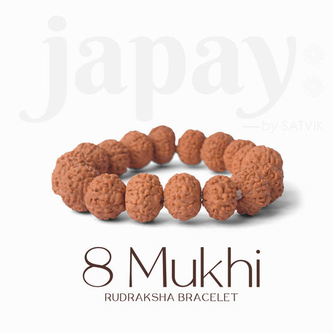 8 Mukhi Rudraksha Bracelet – Original Ganesha Beads for Wisdom, Clarity & Success. India’s Largest Pooja Accessories Brand - www.satvikstore.in 