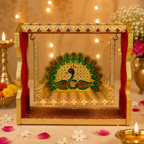 Traditional Meenakari Jhula for Laddu Gopal