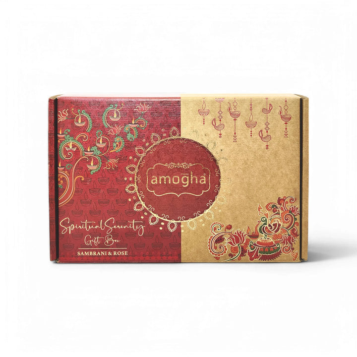 Amogha Serenity fragrance gift box with incense products