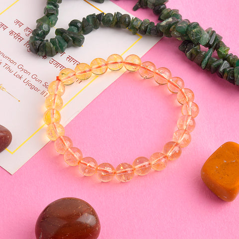 Authentic Citrine Crystal Bracelet for Reiki Healing – 8 MM Beads for Abundance, Positivity, and Solar Plexus Chakra