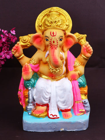 8.6 Inch Bhupati  Eco Friendly Ganesha Idol
