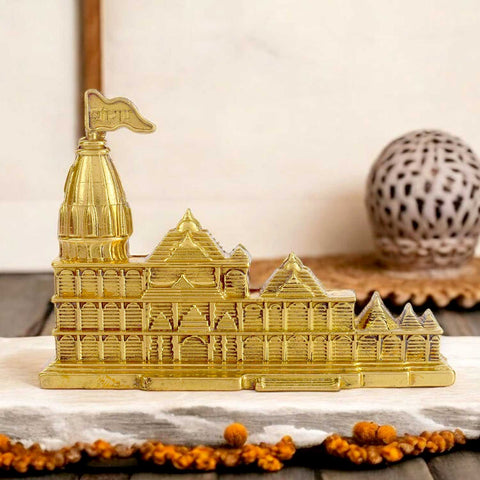 Brass Ram Mandir Idol for Car Dashboard – A divine and protective idol for your car. India’s Largest Pooja Accessories Brand – www.satvikstore.in