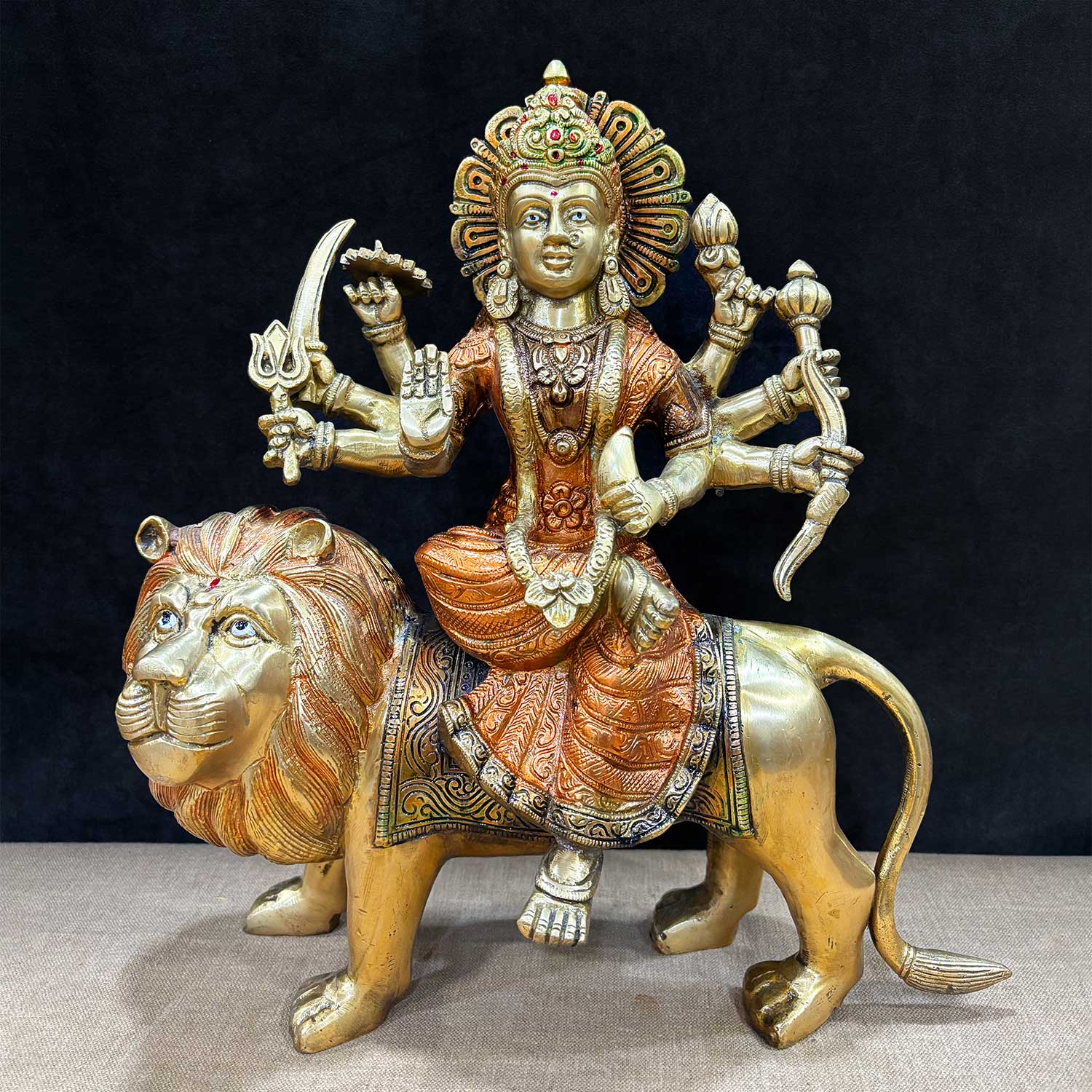 Brass Idol of Sherawali Mata Statue Stunning Sherawali Mata Statue – Divine Brass Idol of Goddess Durga, Symbolizing Strength & Protection, Perfect for Home, Temple, and Festive Decor. India's Largest Puja Accessories Brand - Satvik