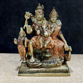 5.5 Inch Shiv Family Statue – Handcrafted Divine Brass Sculpture Depicting Lord Shiva, Goddess Parvati, Lord Ganesha, and Kartikeya, Symbolizing Unity, Strength, and Blessings for Home Temple. No.1 Brass Idol Store www.satvikstore.in 