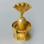 4.7 Inch Handcrafted Brass Shivling with Sheshnag