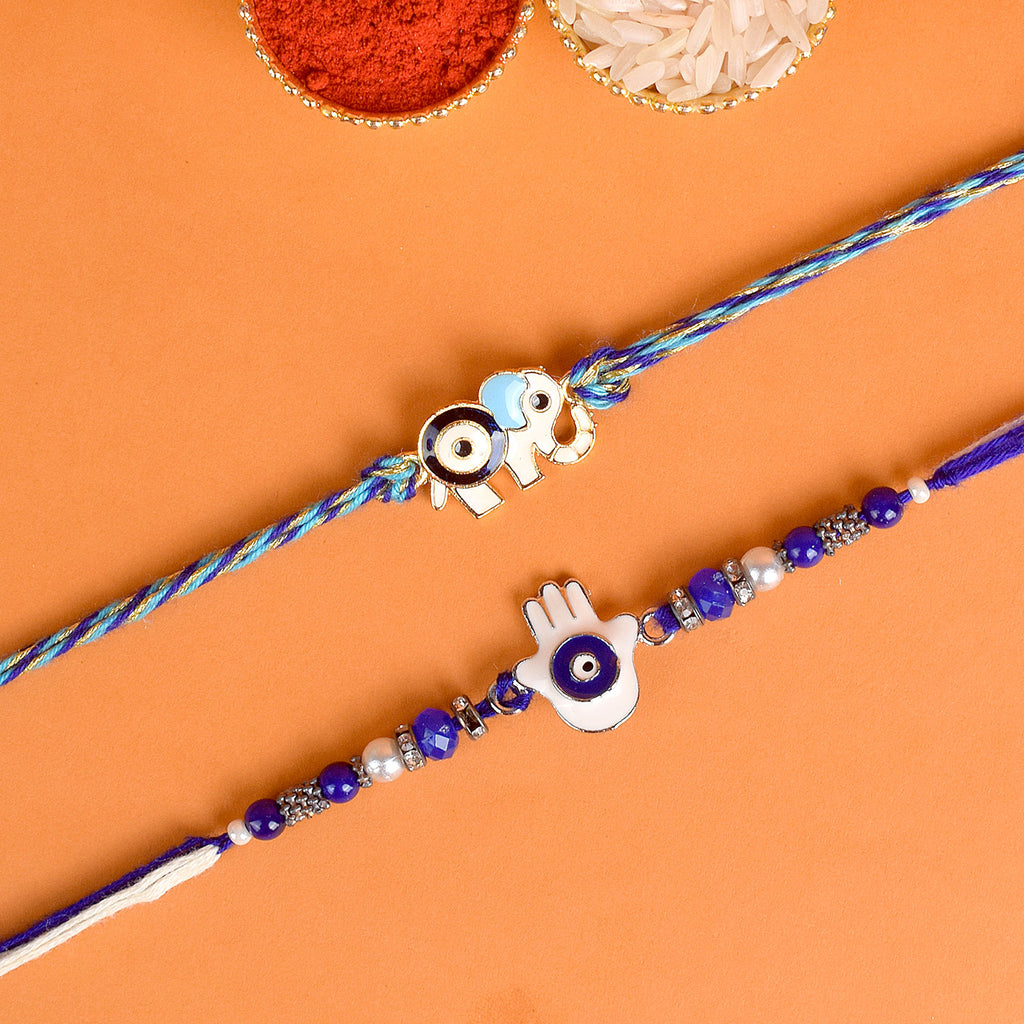 Set of 2 Traditional Rakhis for Brothers with Roli Chawal and Ram Sita Stickers – Raksha Bandhan Gift Pack. India’s Largest Pooja Accessories Brand - www.satvikstore.in