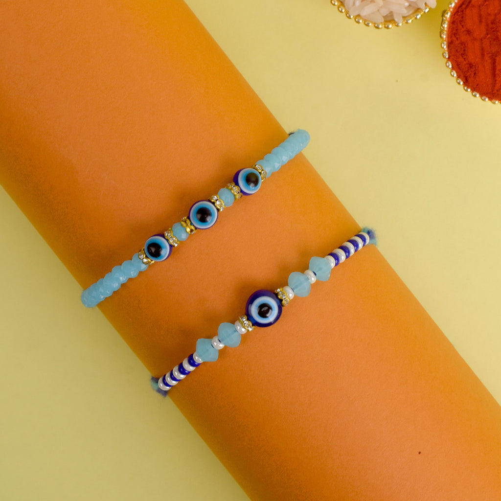 Set of 2 Traditional Rakhis for Brothers with Roli Chawal and Ram Sita Stickers – Raksha Bandhan Gift Pack. India’s Largest Pooja Accessories Brand - www.satvikstore.in