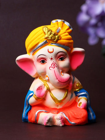 4.3 Inch Adorable Colorful Bal Ganesha With Pagdi Idol