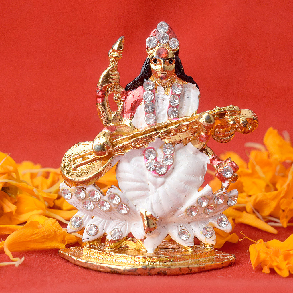 Saraswati Maa Idol Puja Store Online Pooja Items Online Puja Samagri Pooja Store near me www.satvikstore.in