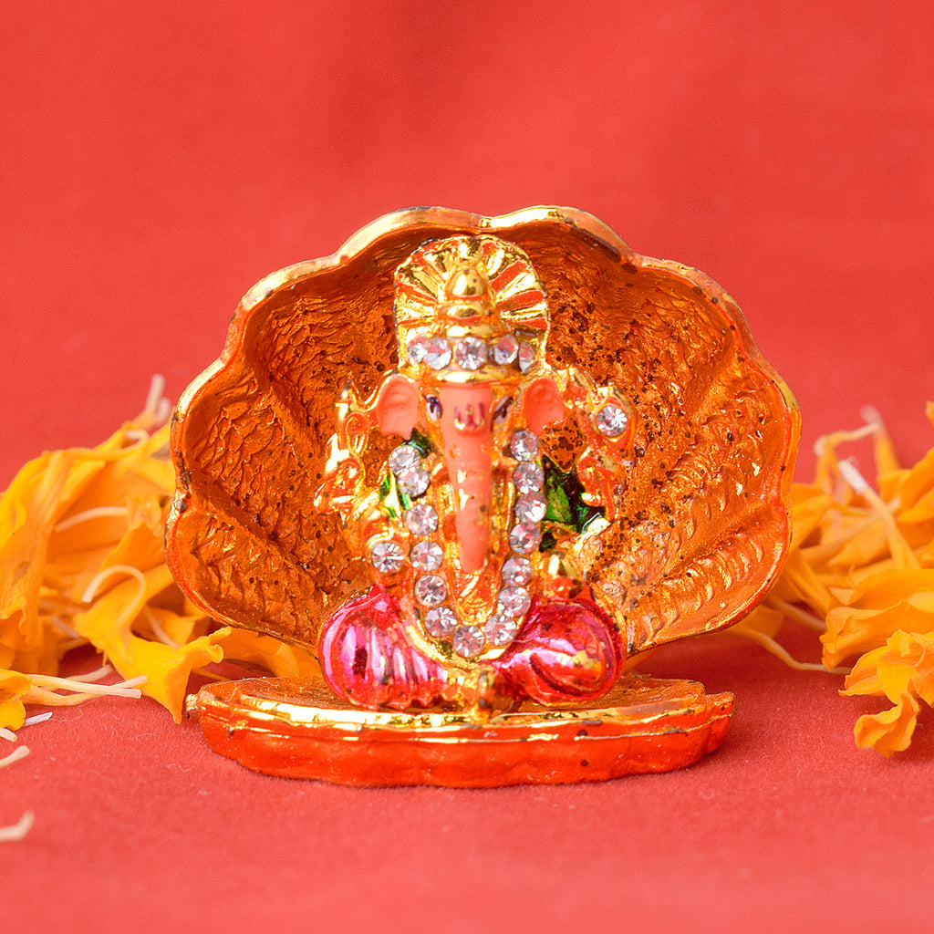 Ganesh Sea Shell Design Idol Puja Store Online Pooja Items Online Puja Samagri Pooja Store near me www.satvikstore.in