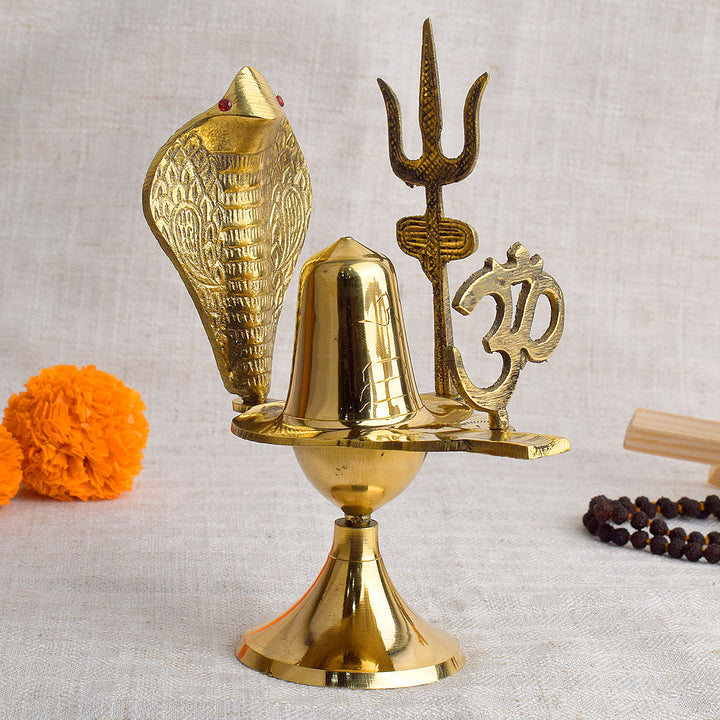 Charming Pure Brass Shivling (6.3 Inch) Puja Store Online Pooja Items Online Puja Samagri Pooja Store near me www.satvikstore.in