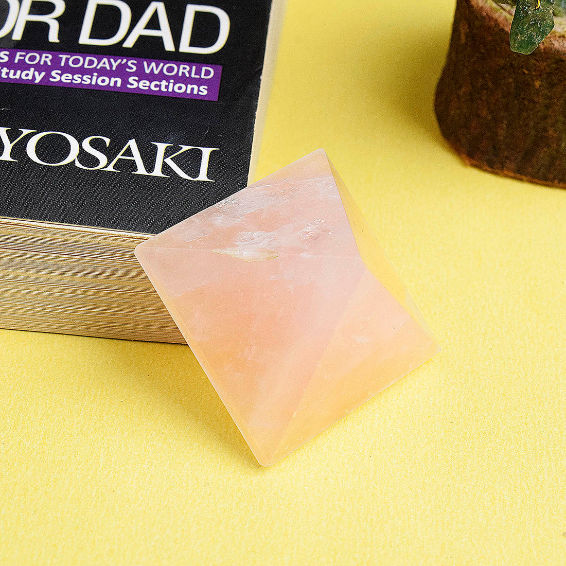 Rose Quartz Pyramid for Reiki Healing and Crystal Healing Stone