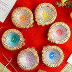 Crafted Light Stunning Clay Diyas for Diwali Celebrations Set of 6