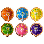 Joyful Gleam Celebratory Clay Diyas for the Festival of Lights Set of 6