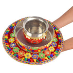 3 Pcs Karwa Chauth Handmade Floral Thali Set