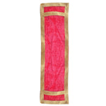 Pink Velvet Ganpati Idol Patka with Classic Gold Border - 22 Inch