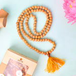 Regular White Sandalwood (Chandan) Jap Mala with smooth, fragrant beads, ideal for daily meditation, mantra chanting, and spiritual practices. India’s Premium Jap Mala Store- www.satvikstore.in
