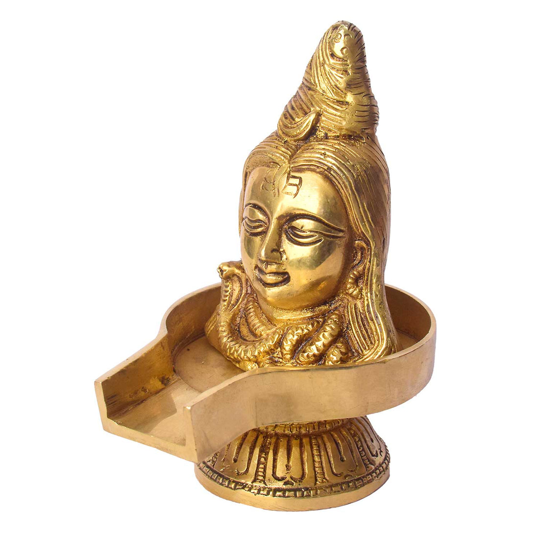 5.2 Inch Brass Lord Shiva Mukhalingam Shivling