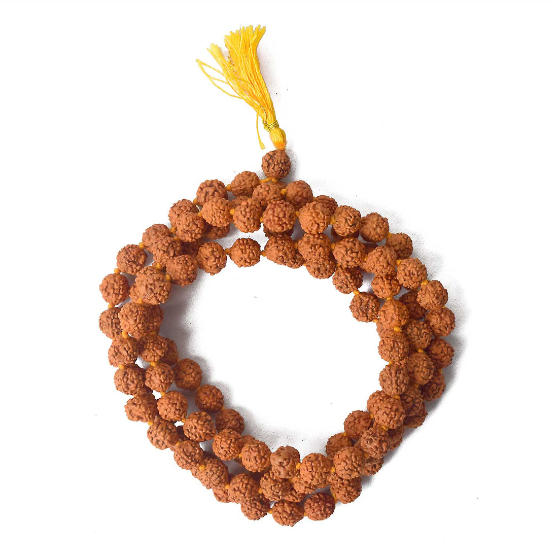 5 Mukhi Rudraksha Mala  Natural Brown 8mm Beads for Meditation