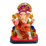 Red & Gold Embroidered Ganpati Idol Patka - 35 Inch