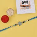 Designer Blue Evil Eye Rakhi with Floral India’s Largest Pooja Accessories Brand – www.satvikstore.in
