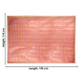 Graceful Mata Ki Chunri in a soft red-pink hue with intricate golden detailing, measuring 190 cm (75 inches) in length and 114 cm (45 inches) in height. The delicate pattern consists of small golden floral motifs arranged in diagonal rows, complemented by a shimmering gold border. This devotional chunri is ideal for temple rituals, Devi puja, Navratri offerings, and religious ceremonies.

Shop Matarani Ki Chunri, Mata Ki Chunni Online, Mata Ki Chunni Big Size, and more at Satvik Store. Find the perfect Big 