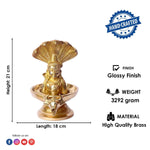 8.3 Inch Handcrafted Brass Shivalingam featuring Naga hood and Nandi