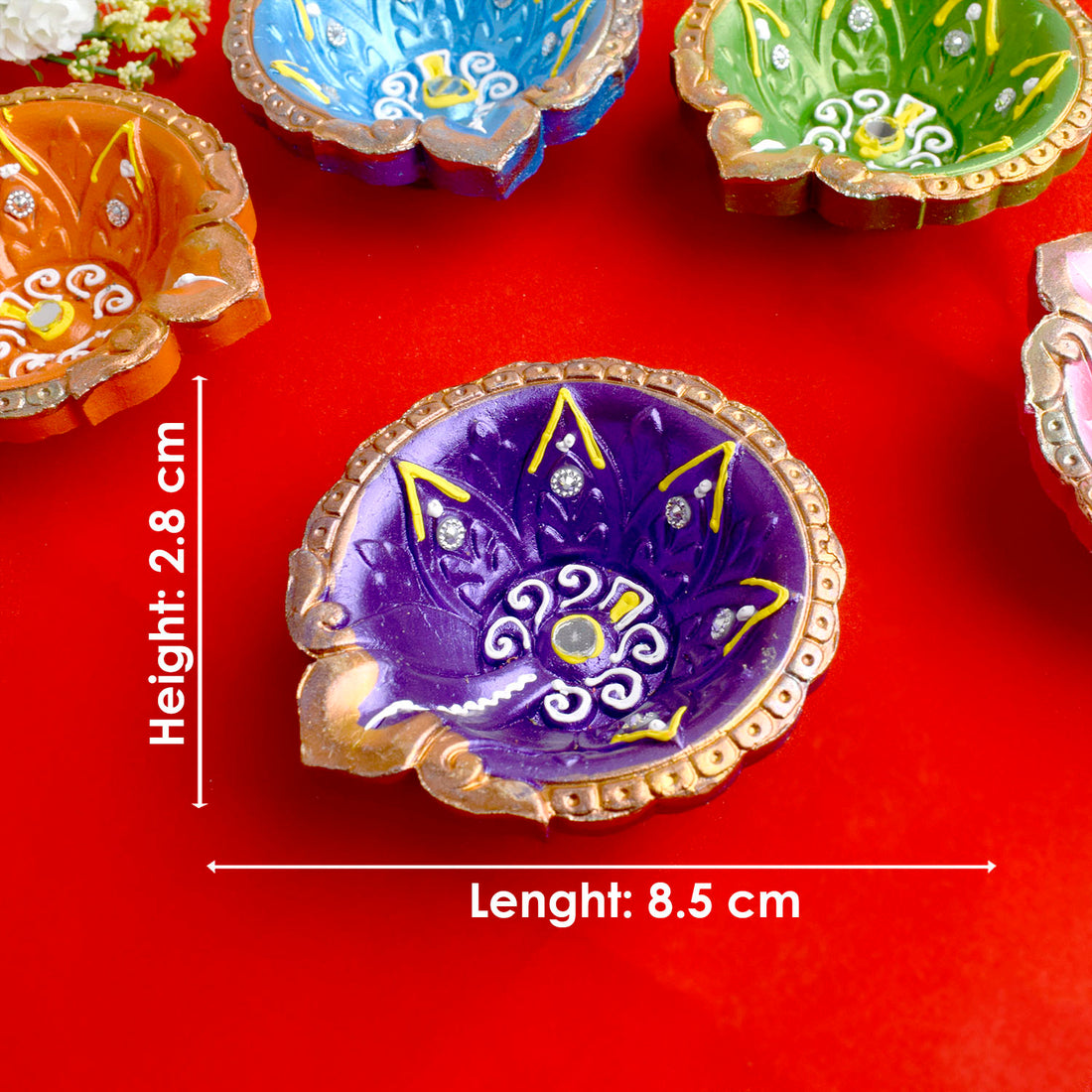 Joyful Gleam Celebratory Clay Diyas for the Festival of Lights Set of 6