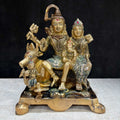 7.5 Inch Elegant Brass Shiva Family Statue – Featuring Lord Shiva, Parvati, Ganesha, and Kartikeya for Temple or Home Decor. India's Largest Puja Accessories Brand - Satvik No. 1 Brass Idol Collection 