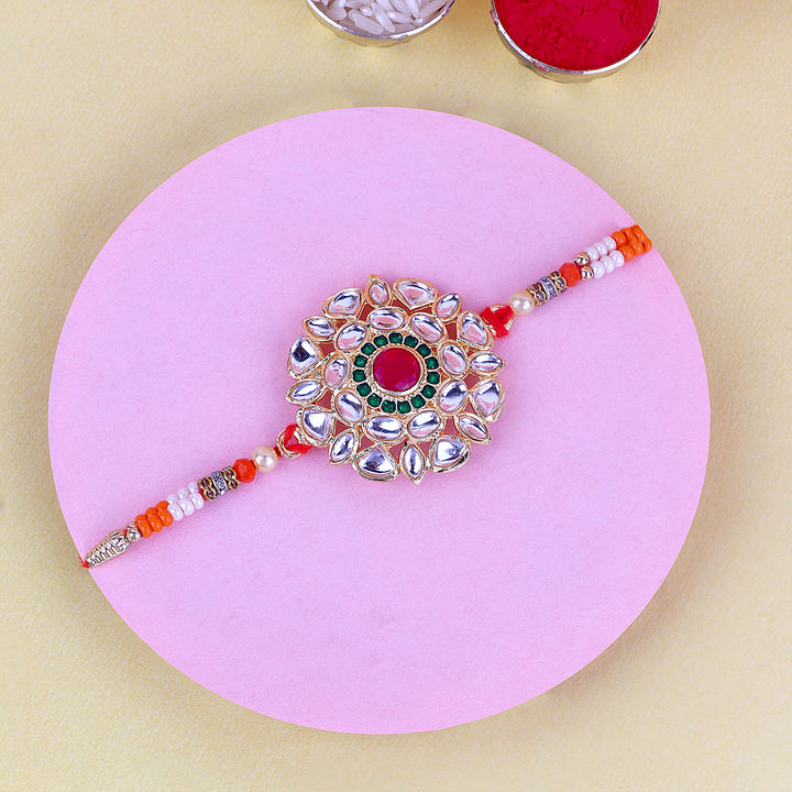 Elegant Precious Thread Kundan Rakhi India’s Largest Pooja Accessories Brand – www.satvikstore.in
