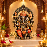 17 inches Brass Colorful Ganesha Statue
