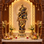 28.3 Inch Delicate Krishna Black Brass Idol