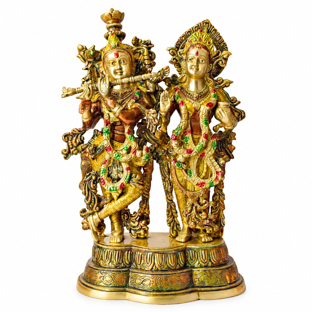 16.5 Inch Gorgeous Radha Krishna Brass Idol 16.5 Inch