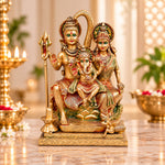 17.7 Inch Brass Shiv Parivaar Statue with Shivling & Nandi