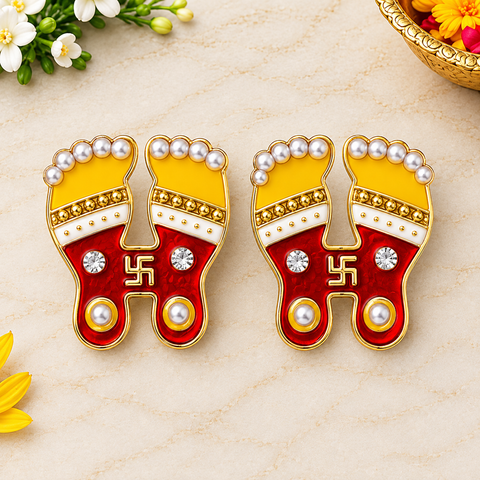 Lights Laxmi Charan Paduka Diwali Stickers Set of 2