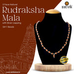 Hallmarked 925 Pure Silver Panchmukhi Rudraksha Mala