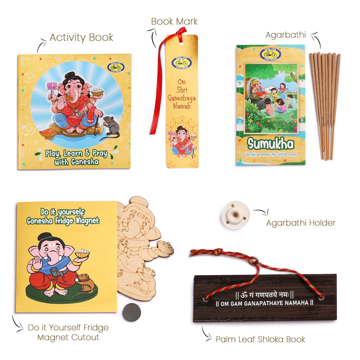 Ganesha devotional activity kit for kids with learning materials