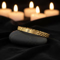 Gold Plated Om Bracelet with premium IGP coating featuring sacred Om symbol – spiritual adjustable bracelet for daily wear and meditation. India’s Largest Pooja Accessories Brand - www.satvikstore.in