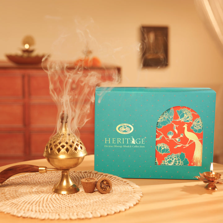 Heritage Divine Shakti pack with brass dhuni and sambrani cups