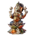 Laxmi Ganesh colorful Murti, which is constructed of virgin-quality brass for persistent use, is a symbol of successful marriages, happiness, and tranquility in relationships. Handmade items created by Indian artisans using contemporary design. Ideal as a gift for an anniversary, wedding, reception, office party, housewarming, home inauguration, or as a farewell present.