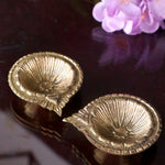 Brass Laxmi Diya Engraved Floral Design