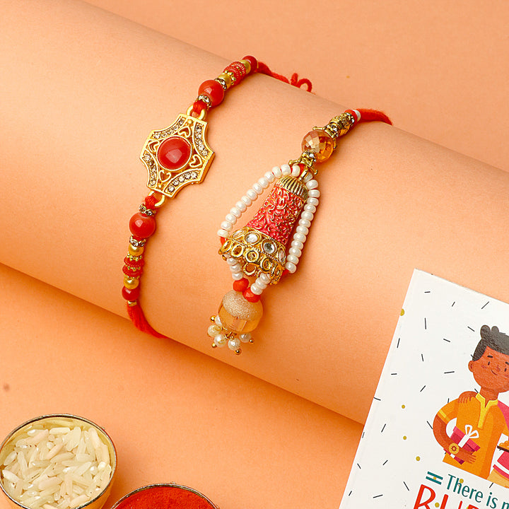 Shop Exquisite Designer Rakhi, Beautiful Couple Rakhi, and Latest Bhaiya Bhabhi Rakhi Online at Satvik Store - Send Rakhi with Style and Tradition!