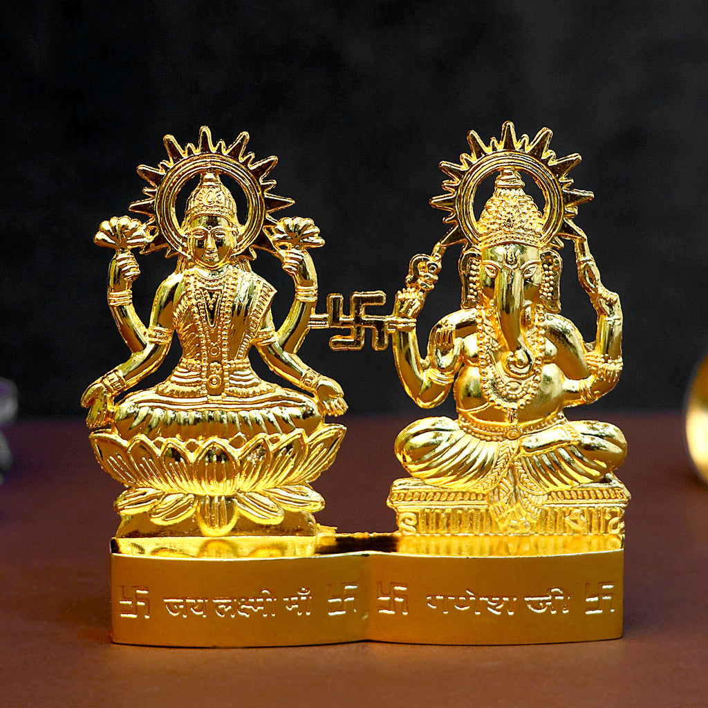 Lakshmi Ganesha Metal Statue Puja Store Online Pooja Items Online Puja Samagri Pooja Store near me www.satvikstore.in