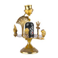 Pure Brass Shivling with Goddess Parvati, Ganesha, Kartike with Nandi