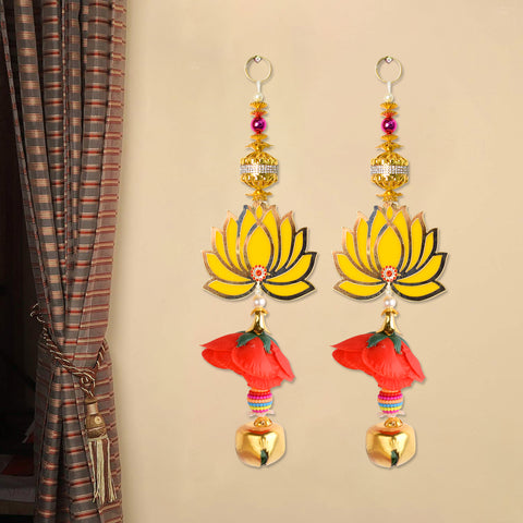 Lotus Flower with Bell Side Door Wall Hangings