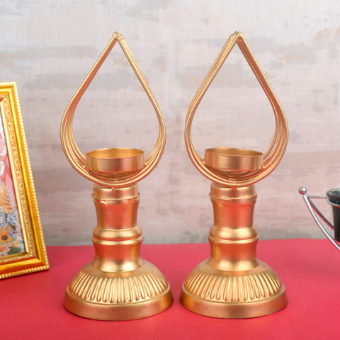 Luminous Tealight Holder One Pair – Elegant pair of tealight holders designed for soft, glowing ambiance, perfect for home decor and festive settings. India’s Largest Pooja Accessories Brand – www.satvikstore.in