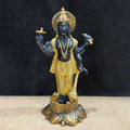7 Inch Majestic Lord Vishnu Ji Statue, beautifully crafted in brass, representing divine protection, blessings, and serenity—perfect for home temples and spiritual decor. No.1 Brass Idol Store www.satvikstore.in 
