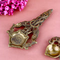 Designer Brass Pooja Aarti Spoon Medium, a beautifully crafted medium-sized brass spoon used for performing aarti in pooja ceremonies and spiritual rituals.