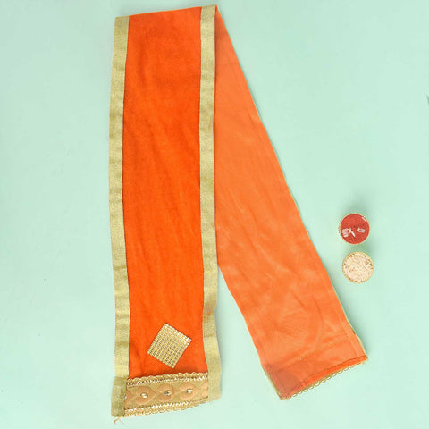 Mesmerizing Orange Angvastra/Patka/Duppata – Available in 22 and 32 inches, vibrant orange devotional cloth perfect for temple rituals, deity adornment, or traditional spiritual wear. India’s Largest Pooja Accessories Brand – www.satvikstore.in