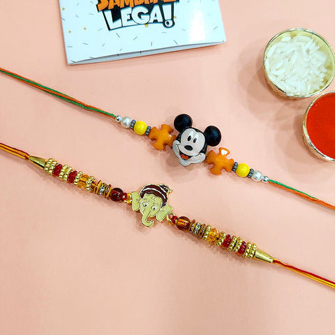 Mickey Mouse and Ganesha Kids Rakhi India’s Largest Pooja Accessories Brand – www.satvikstore.in
